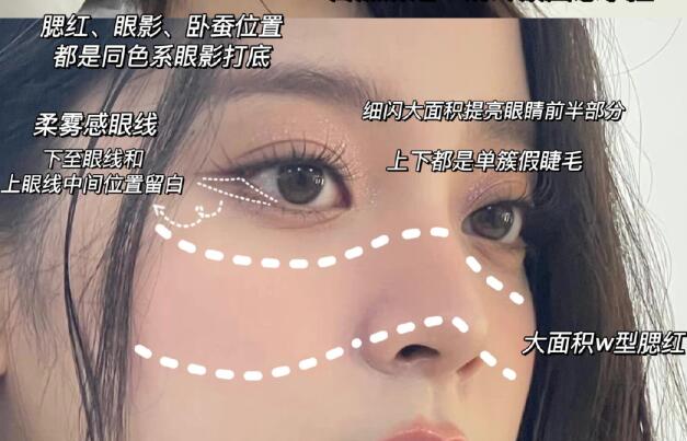 釣系眼妝教程，廣西彩妝美妝學(xué)校整理好了