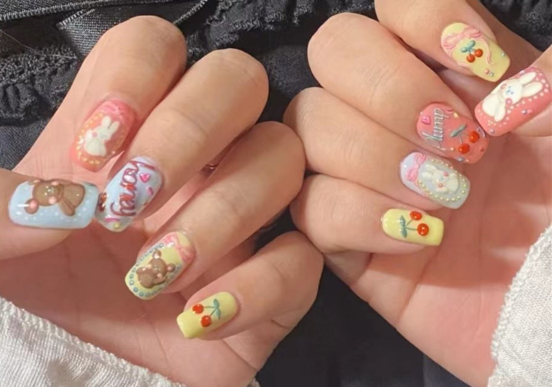 法式櫻桃美甲，南寧美甲進(jìn)修造型培訓(xùn)