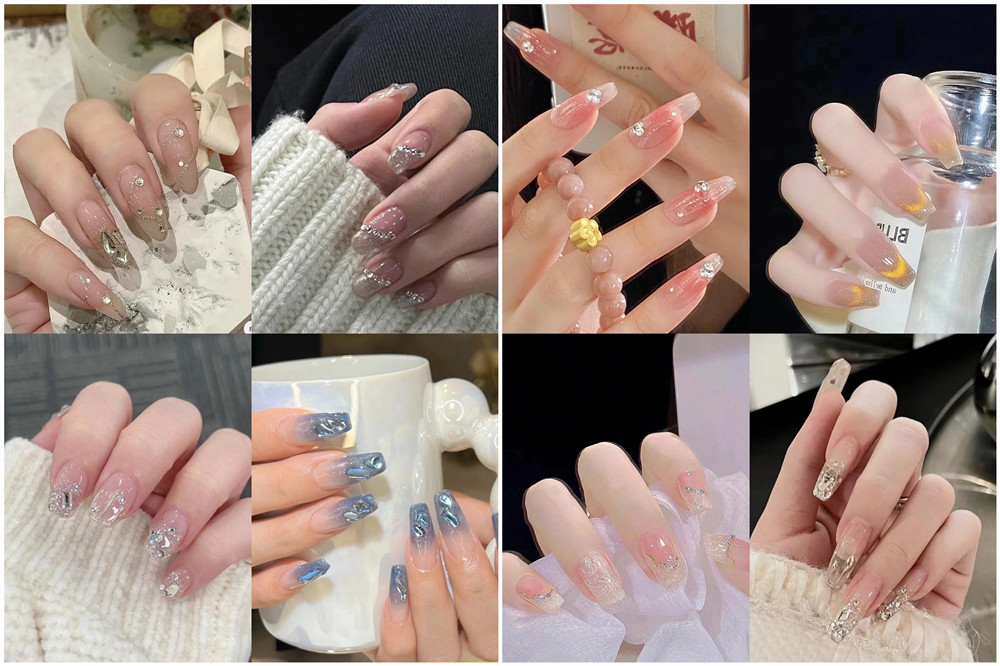 碎鉆美甲，南寧美甲款式造型班浪漫推薦