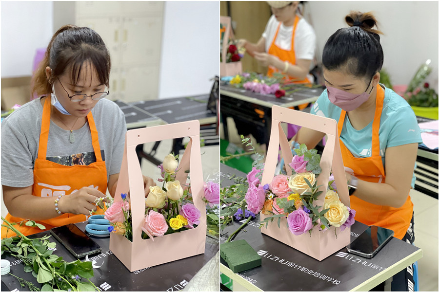 手提花籃的特點(diǎn)，廣西南寧花藝師學(xué)校課件分享