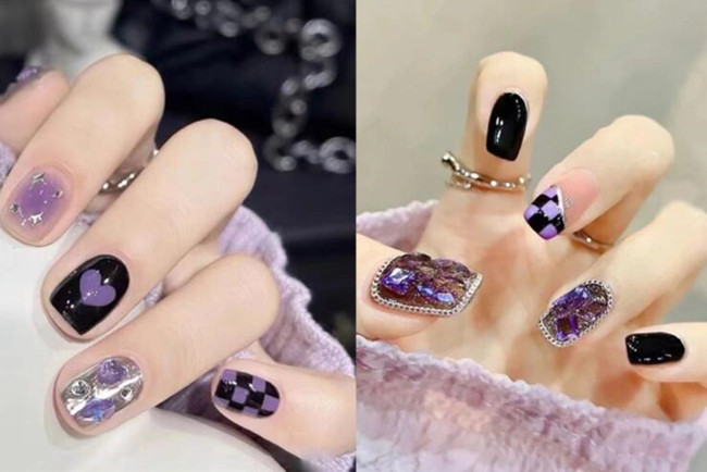 秋冬棋盤格美甲，南寧美甲師推薦