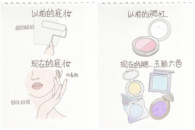 以前化妝vs現(xiàn)在化妝，南寧化妝教育學(xué)校分析不同