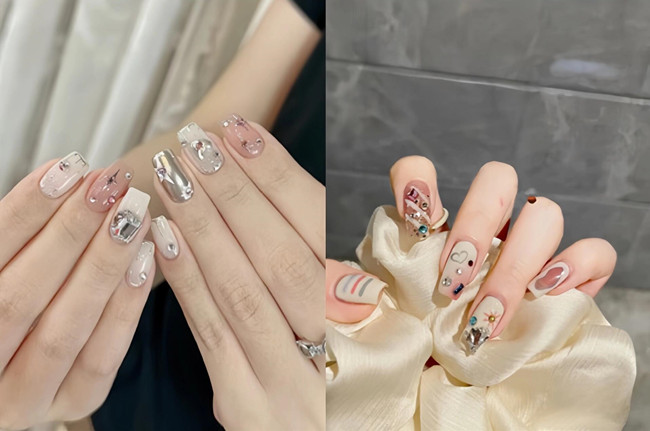溫柔甜酷風(fēng)美甲，廣西美甲款式培訓(xùn)學(xué)校分享