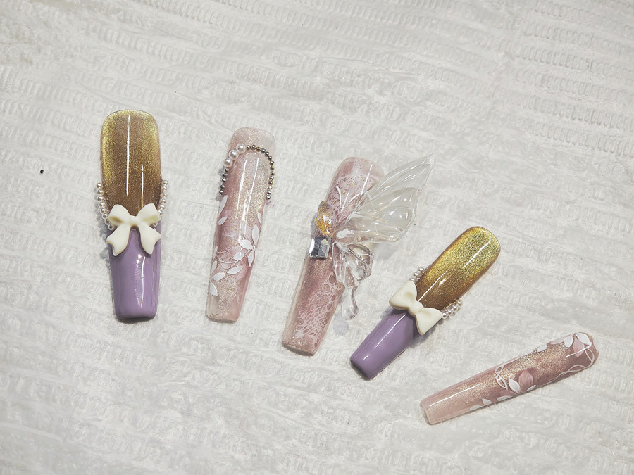 學美甲從零開始：貓眼蝴蝶美甲教程