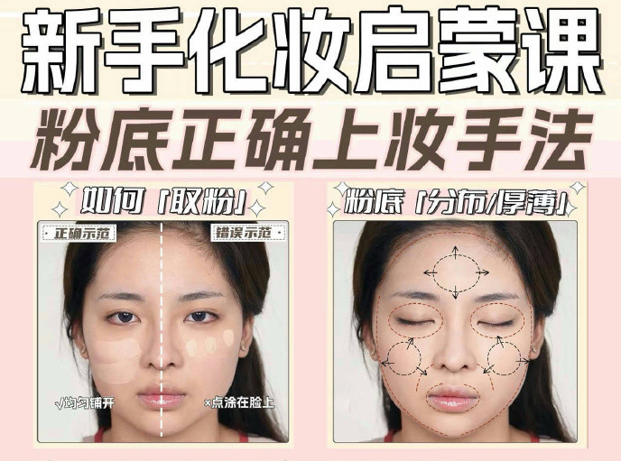 粉底液上妝的手法，南寧化妝新手教程